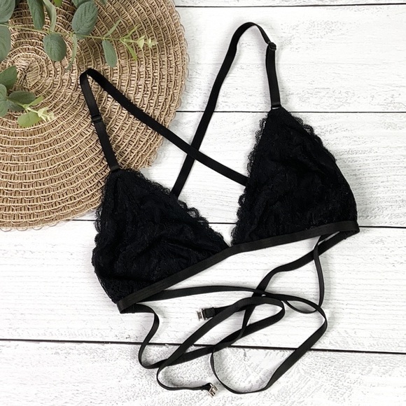 French Affair Other - FRENCH AFFAIR | Strappy Black Lace Bralette Size M